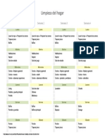 Calendario de Tareas de Hogar en Excel