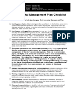 Environmental Management Plan Checklist