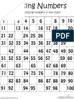 Fill in The Missing Numbers in The Chart.: Created By: 2008-2009