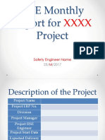 HSE Monthly Report For XXXX2 Project