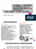 Sindrome de Burnout y Desempeño Laboral en Docentes