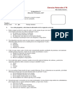 PRUEBA N°4 QUINTO BASICO MIERCOLES 14 de Junio Alumnos