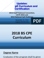 2018 CpE Curriculum and Certification Updates