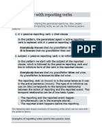 Passive Voice With Reporting Verbs