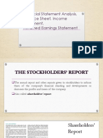 Financial Statement Analysis, Balance Sheet, Income Statement, Retained Earnings Statement