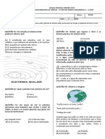 Avaliação de Ciências: 5º Ano Do Ensino Fundamental 1 - Ii Ciclo