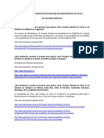 Preguntas Frecuentes Revalidacionreconocimiento de Titulo de Cirujano Dentista