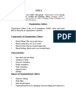 Unit 4: Organization Culture and Conflict Management: Organizational Culture-Concept