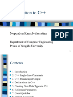 Introduction To C++: Noppadon Kamolvilassatian