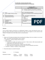 Test Specifications For Oral Presentation