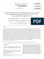 Process Development For The Separation and Recovery of Copper From Sulphate Leach Liquors of Sy...