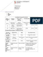 MUJ - Resume Format - FoE