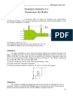 Travaux Diriges N°2 Dynamique Des Fluides