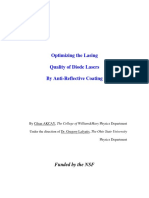 Optimizing The Lasing Quality of Diode Lasers by Anti-Reflective Coating