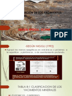 CLASIFICACION DE LOS YACIMIENTOS MINERALES Segun Niggli