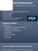 OPERATIONS MANAGEMENT-Inventory Models For Independent Demand