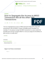 How To Segregate The Access To MIGO Transaction Like All The Other SAP Transactions