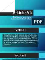 Article VI - Code of Ethics