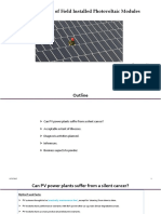 Degradation Analysis of Field Installed Photovoltaic Modules