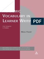 (Corpus and Discourse) Magali Paquot-Academic Vocabulary in Learner Writing - From Extraction To Analysis-Continuum PDF