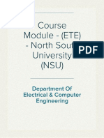 Course Module - Electronics & Telecommunication Engineering (ETE) - North South University (NSU)