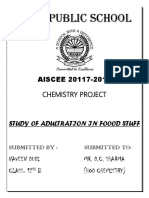 Chemistry Project : - ADULTERANTS IN FOOD STUFF