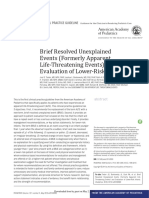 Brief Resolved Unexplained Events (Formerly Apparent Life-Threatening Events) and Evaluation of Lower-Risk Infants