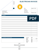 Electrician Invoice Template