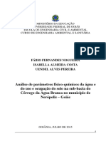 Análise de Parâmetros Físico-Químicos Da Água e Do Uso e Ocupação Do Solo Na Sub-Bacia Do Córrego Da Água Branca No Município de Nerópolis - Goiás