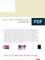 Post 3-What Is The Purpose of A Documentary?: by Beth Tarbuck