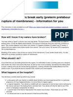 Premature Rupture of Membranes