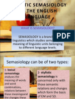 Stylistic Semasiology of The English Language