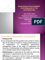 Monitoring Procurement Performance in The Organisation