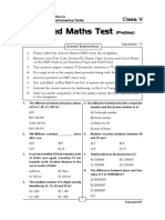 Advanced Maths Test: Class: V