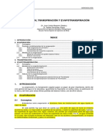 Evaporación, Transpiración y Evapotranspiración