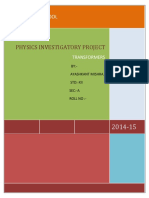 Physics Investigatory Project: M.B.S Public School