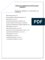 Listado de Las Principales Empresas de Certificación en México