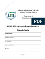 Report Sheets (Parasitology Lab)