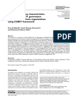 Understating Value Characteristics Toward A Robust IT Governance Application in Private Organizations Using COBIT Framework