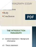 Five-Paragraph Essay: Body Conclusion