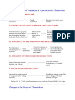 Five Dimensions of Variations in Approaches To Observation