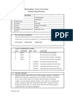 Nottingham Trent University Module Specification