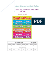 Learning The Days Dates and Months in English