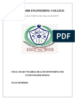 Jeppiaar SRR Engineering College: Title: Smart Wearble Health Monitoring For Patient/Elder People