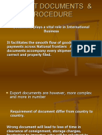 Export Documents & Procedure