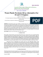 Waste Plastic Pyrolysis Oil As Alternative For SI and CI Engines