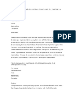 Lazos Del Psicoanálisis y Otras Disciplinas