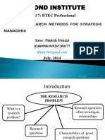 Lecture Note 1 - Unit 16 Research Methods For Strategic Managers