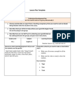 Lesson Plan Template: Students Learn To Say, Read and Write /T