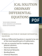 Numerical Solution of Ordinary Differential Equations